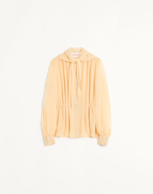 Valentino - Chiffon Blouse - Birch - Woman - Shirts And Tops