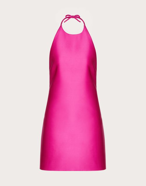 Valentino - Robe Courte En Duchesse Technique - Pink Pp - Femme - Robes
