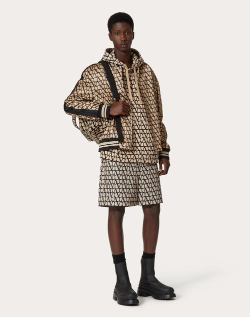 Valentino - Kapuzenpullover Aus Baumwolle Mit Toile Iconographe-aufdruck - Beige/schwarz - Mann - Shelf - Mrtw Formalwear
