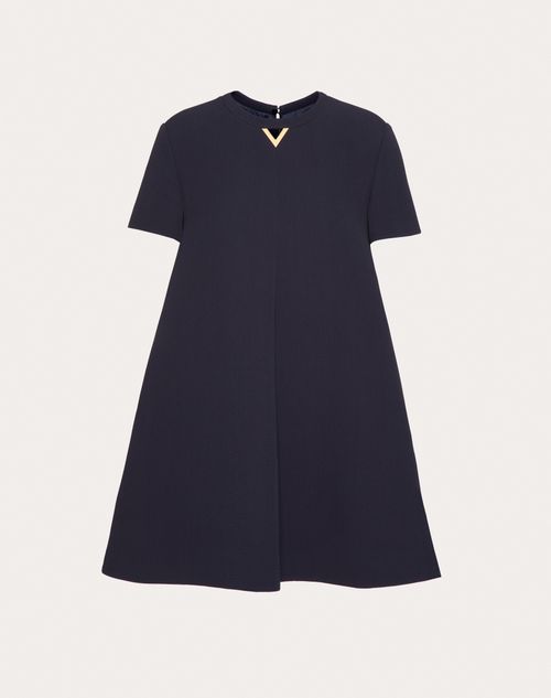 Valentino - Kurzes Kleid Aus Structured Couture - Marineblau - Frau - Kleider