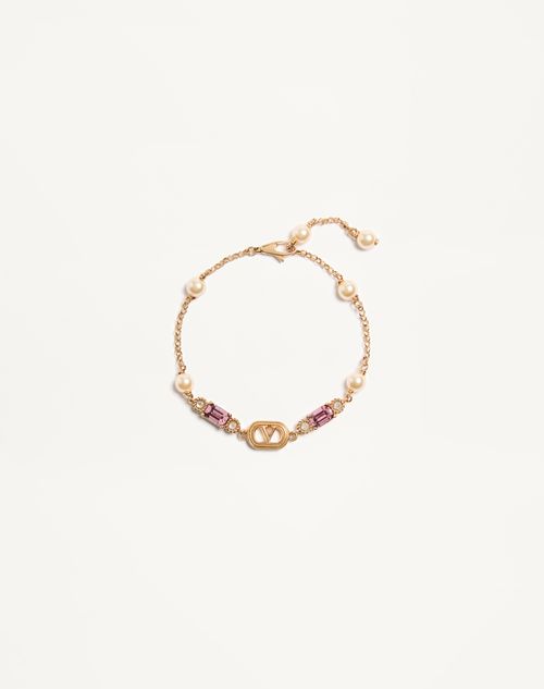 Valentino Garavani - Ovalette Bracelet In Metal, Pearls And Swarovski® Crystals - Gold - Woman - Accessories