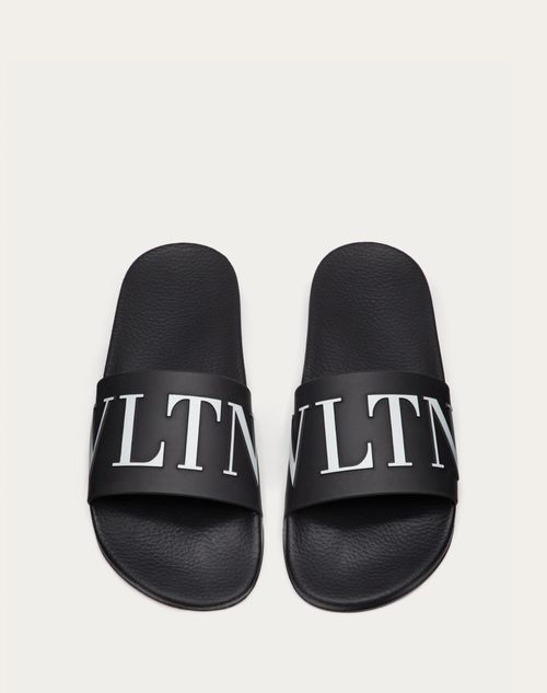 Vltn Rubber Slider Sandal for Man in Black Valentino PT