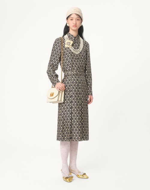 Valentino - Toute La V Twill Shirt - Black/cream - Woman - Shirts And Tops