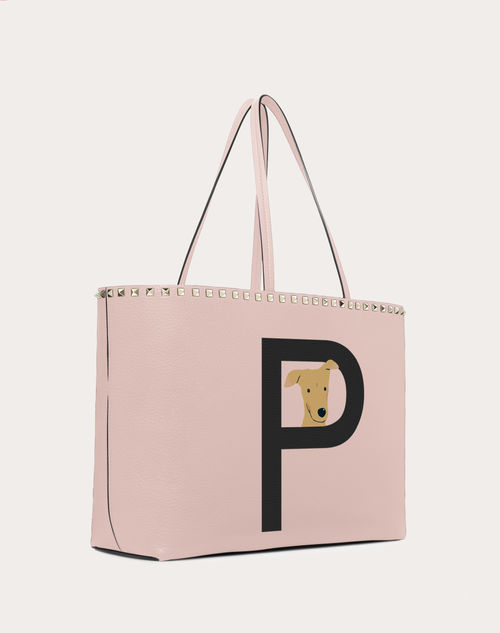 Valentino Garavani - Valentino Garavani Rockstud Pet Customizable Tote Bag - Rose Quartz/black - Woman - Rockstud Pet - Bags