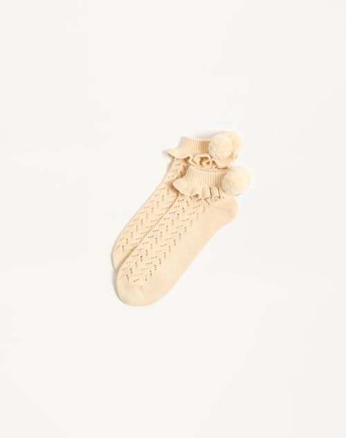 Valentino - Calcetines De Algodón - Abedul - Mujer - Accesorios Suaves