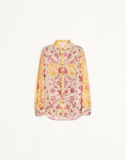 Valentino - Shirt In Mussola Paisley Speculare Voyage Imaginaire - Multicolor - Woman - Shirts And Tops