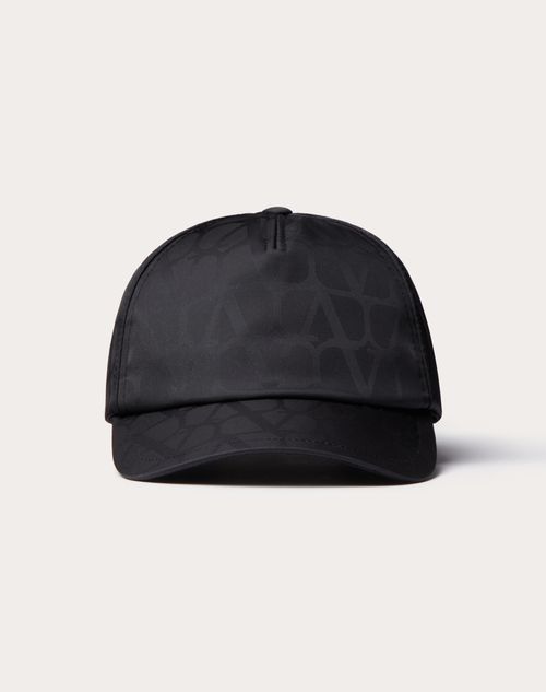 VALENTINOGARAVANI ストレートキャップ - 黒×白 コットン VALENTINO ヴァレンティノ キャップ 帽子 ベースボールキャップ