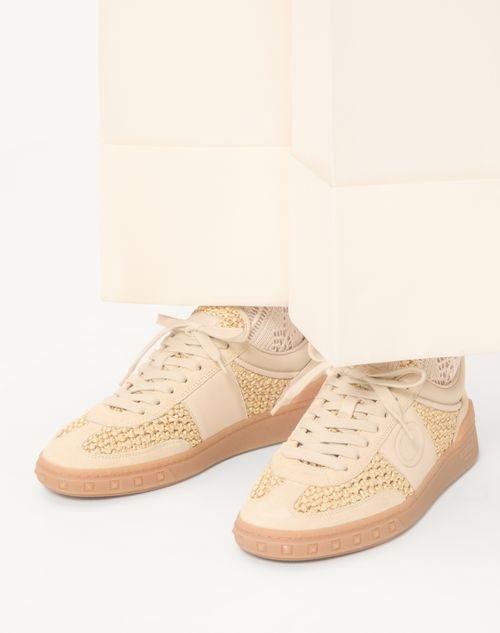 Valentino Garavani - Upvillage Trainer In Woven Raffia Fabric - Beige/butter - Woman - Trainers