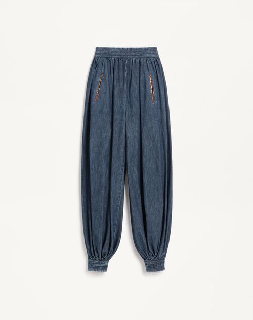 Valentino - Pantalones De Denim Chambray - Denim - Mujer - Novedades
