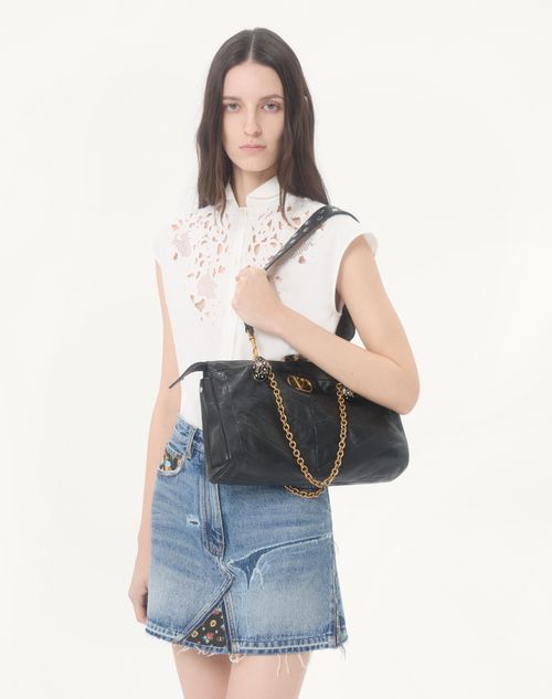 Valentino - Camicia In Popeline Ricamata - Bianco - Donna - Camicie E Top