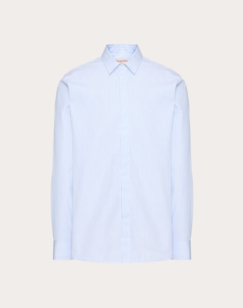 Valentino - Cotton Shirt - Azure - Man - Shirts