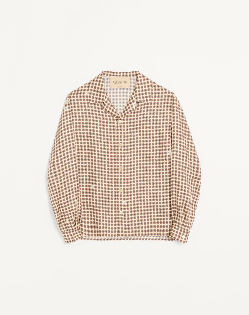 Chemise Soie Imprimé Chamber Beurre/Multicolore — Valentino