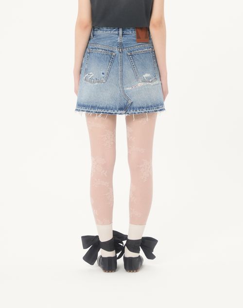 Valentino - Short Denim Skirt - Blue - Woman - Denim