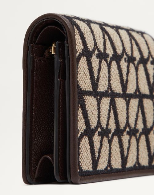 Small Toile Iconographe Wallet for Woman in Natural/black