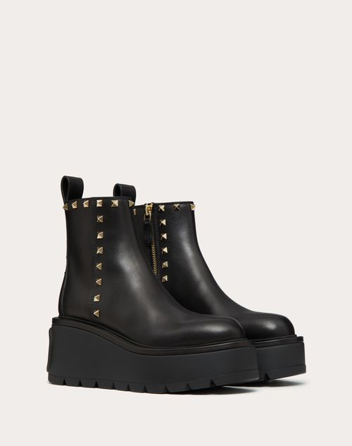 Valentino Garavani - Botines Uniqueform De Piel De Becerro Con Tacón De 85 mm - Negro - Mujer - Botas