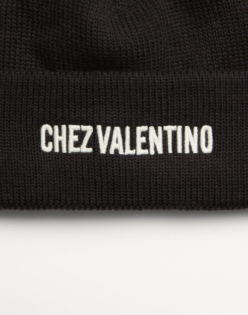 Valentino Garavani - Chez Valentino Knitted Wool Beanie - Black - Man - Hats And Gloves