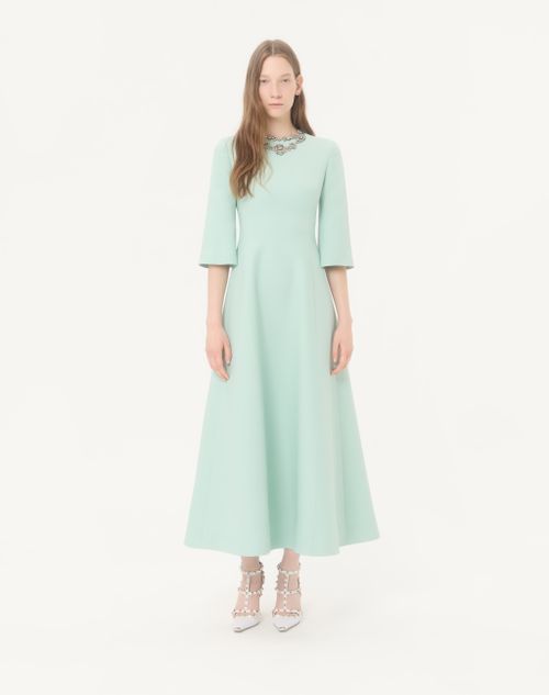 Valentino - Crepe Couture Embroidered Midi Dress - Celadon/silver - Woman - Dresses