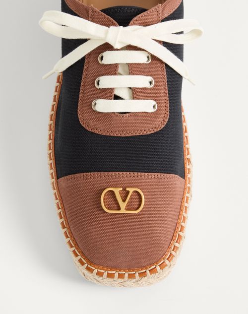 Valentino Garavani - Palm Avenue Espadrilles In Canvas And Buffalo - Black - Man - Loafers And Drivers