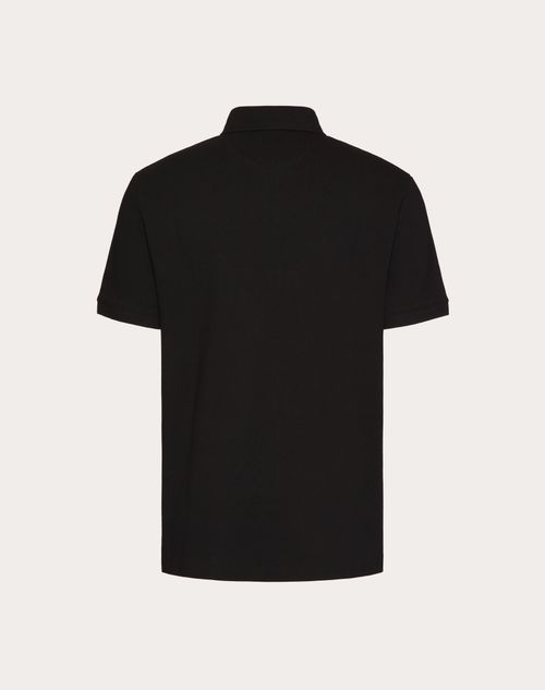 Camisa Polo De Piqué De Algodón Con Parche Del Vlogo Signature