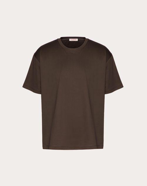Valentino - Camiseta De Algodón Con Cuello Redondo - Ébano - Hombre - Camisetas Y Sudaderas