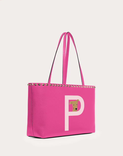 Valentino Garavani - Valentino Garavani Rockstud Pet Customizable Small Tote Bag - Sheer Fuchsia/rose Quartz - Woman - Rockstud Pet - Bags