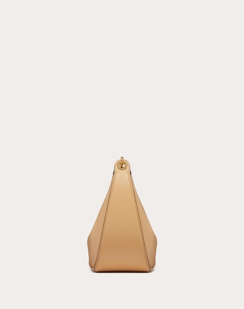 SMALL VLOGO MOON HOBO BAG IN GRAINY CALFSKIN WITH CHAIN