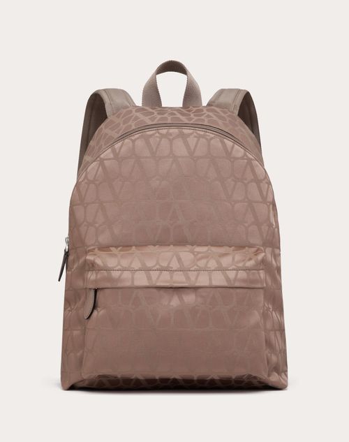 Valentino Garavani - Toile Iconographe Backpack In Technical Fabric - Clay - Man - Man Bags & Accessories Sale
