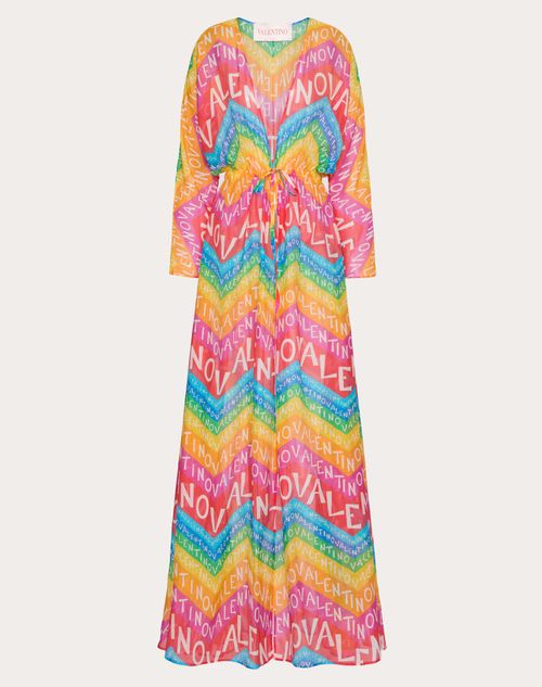 Valentino - Valentino Chevron Muslin Evening Dress 24 - Multicolor - Woman - Dresses