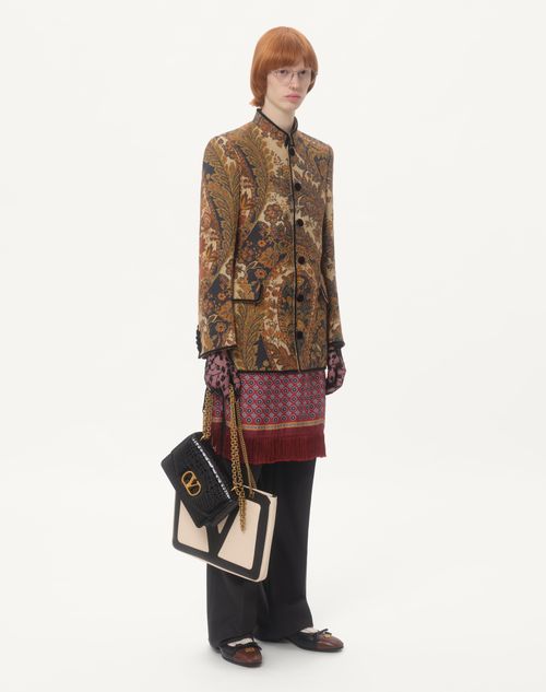 Valentino - Hemp Jacket With Voyage Imaginaire Print - Beige/brown - Man - Coats And Blazers