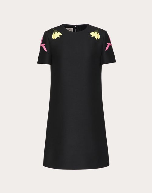 Valentino - Embroidered Crepe Couture Dress - Black/multicolor - Woman - Woman Sale