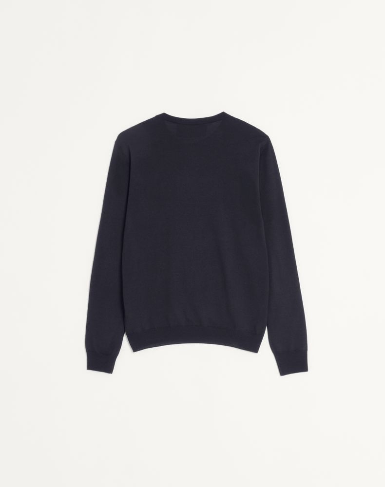 Valentino Wool Jumper With Vg Embroidery Man Dark Blue Xs