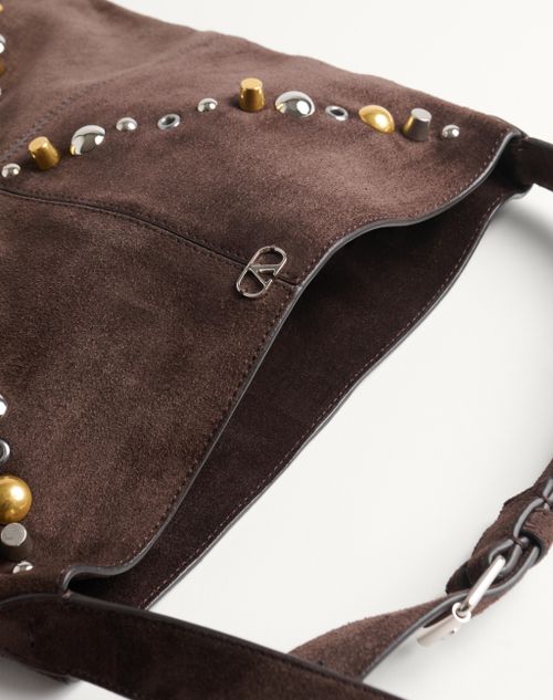 【VALENTINO】ネルコート スエード ショルダーバッグ ブラウン ヴァレンティノ ガラヴァーニ ネルコート スエード フリンジ付き