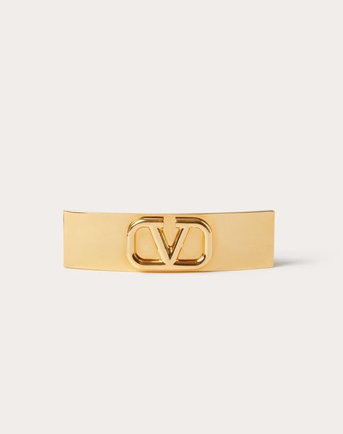 Valentino Garavani - Vlogo Signature Haarspange Aus Metall - Gold - Frau - Haaraccessoires