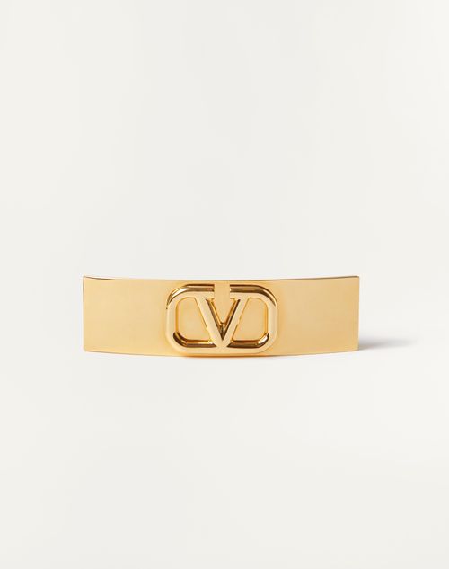 Valentino Garavani - Vlogo Signature Metal Hair Clip - Gold - Woman - Hair Accessories