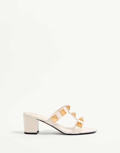 Valentino Garavani - Roman Stud Calfskin Slide Sandal 60 Mm - Light Ivory - Woman - Sandals