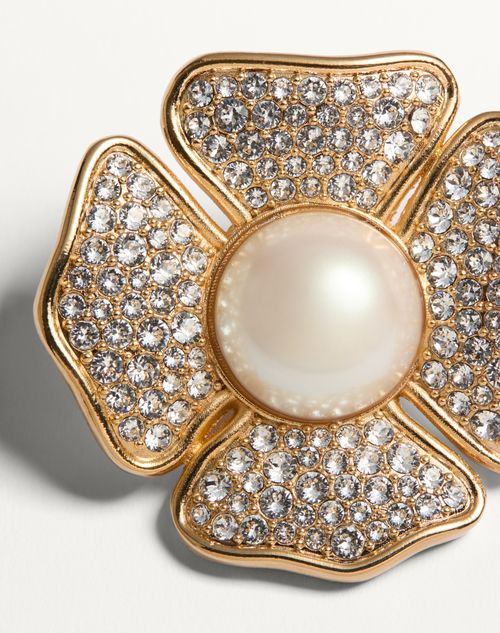 Valentino Garavani - San Fin Metal Earrings With Swarovski® Crystals And Pearls - Gold - Woman - Fashion Jewelry