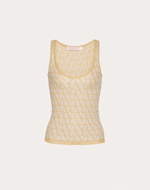 Valentino - Lurex And Toile Iconographe Jacquard Top - Gold - Woman - Shirts And Tops