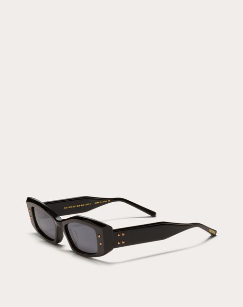 Valentino - Iv - Rectangular Acetate Frame - Black/dark Grey - Woman - Eyewear
