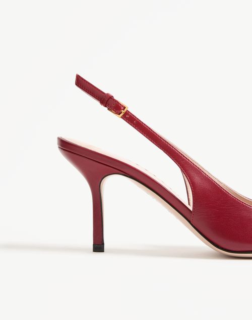Valentino Garavani - Bepointy Slingback Pump In Patent Leather And Kidskin 80mm - Red/ivory - Woman - Pumps