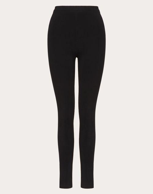 Valentino - Calzas De Tejido De Punto - Negro - Mujer - Pantalones Largos Y Cortos