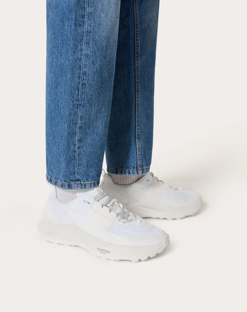 Valentino Garavani - True Act Low Top Sneaker In Mesh And Rubberized Fabric - White - Man - Man