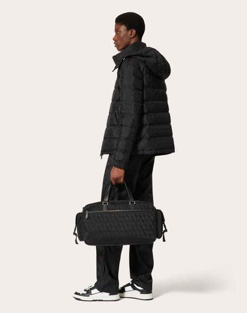Valentino Garavani - Toile Iconographe Duffle In Technical Fabric With Leather Details - Black - Man - Bags