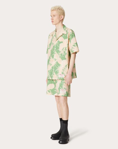 Valentino - Bowlinghemd Aus Baumwolle Mit Ananas-aufdruck - Grün - Mann - Kleidung