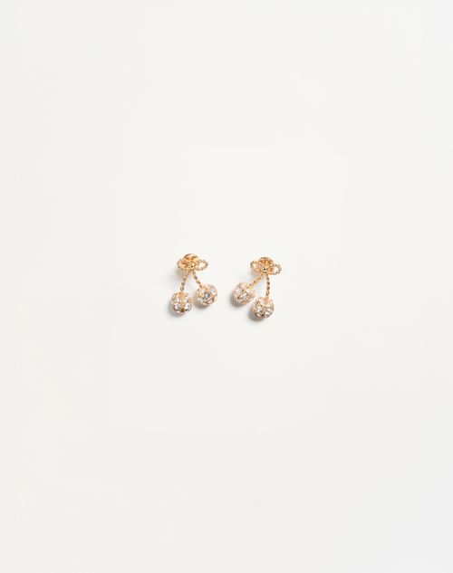Valentino Garavani - Cherryfic Metal And Swarovski® Crystal Earrings - Gold/crystal - Woman - Jewelry