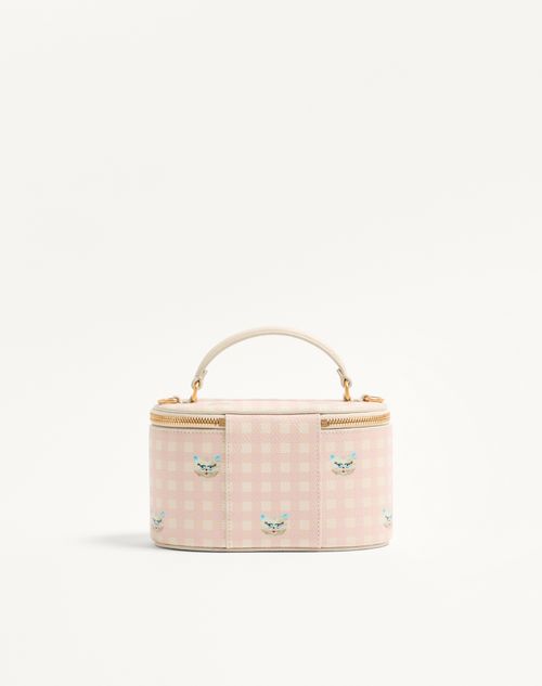 Valentino Garavani - Vlogo Signature Mini Vanity Bag In Le Chat De La Maison Grainy Calfskin - Pink/ivory - Woman - Clutches