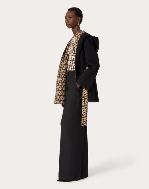 Toile Iconographe Wool Cape in Black - Valentino