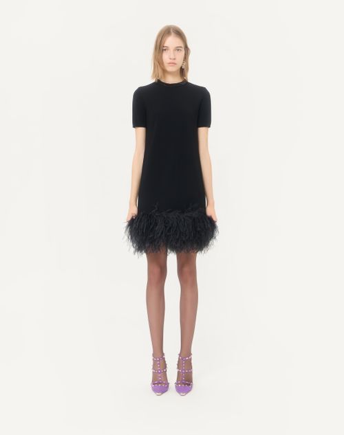 Valentino - Valentino Short Embroidered Knit Dress - Black - Woman - Dresses