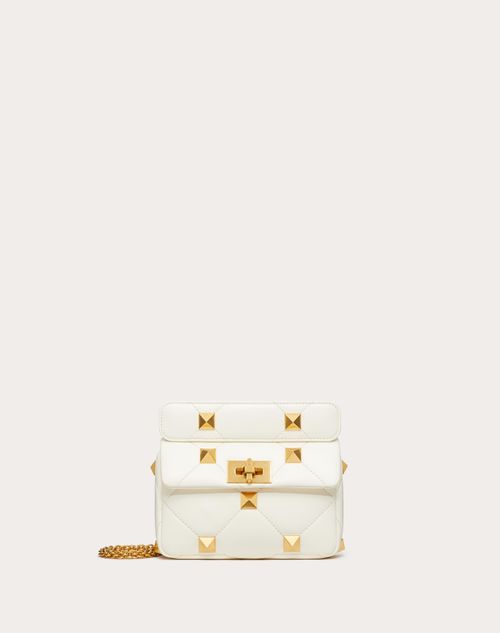 valentino SMALL ROMAN STUD THE SHOULDER BAG IN NAPPA WITH CHAIN PP