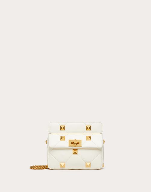 Valentino Garavani - Online Exclusive Small Roman Stud The Shoulder Bag In Nappa With Chain - Ivory - Woman - Shoulder Bags
