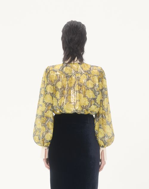 Valentino - Lurex Shirt With Après L'hiver Poppies Print - Multicolour - Woman - Shirts & Tops